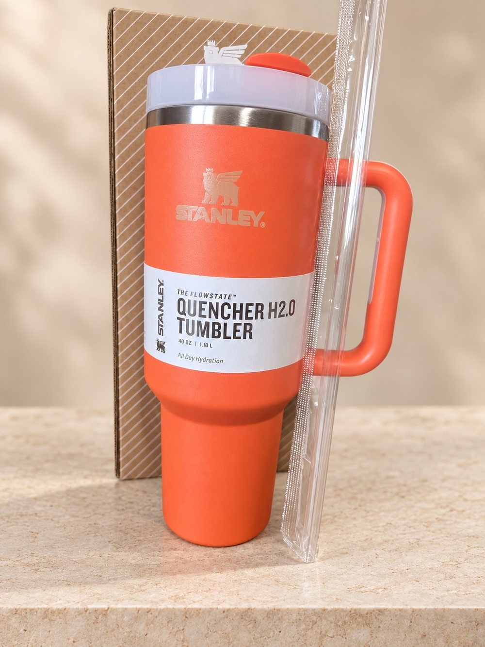 Stanley Quencher H2.0 Flowstate Tumbler 40 Oz TIGERLILY